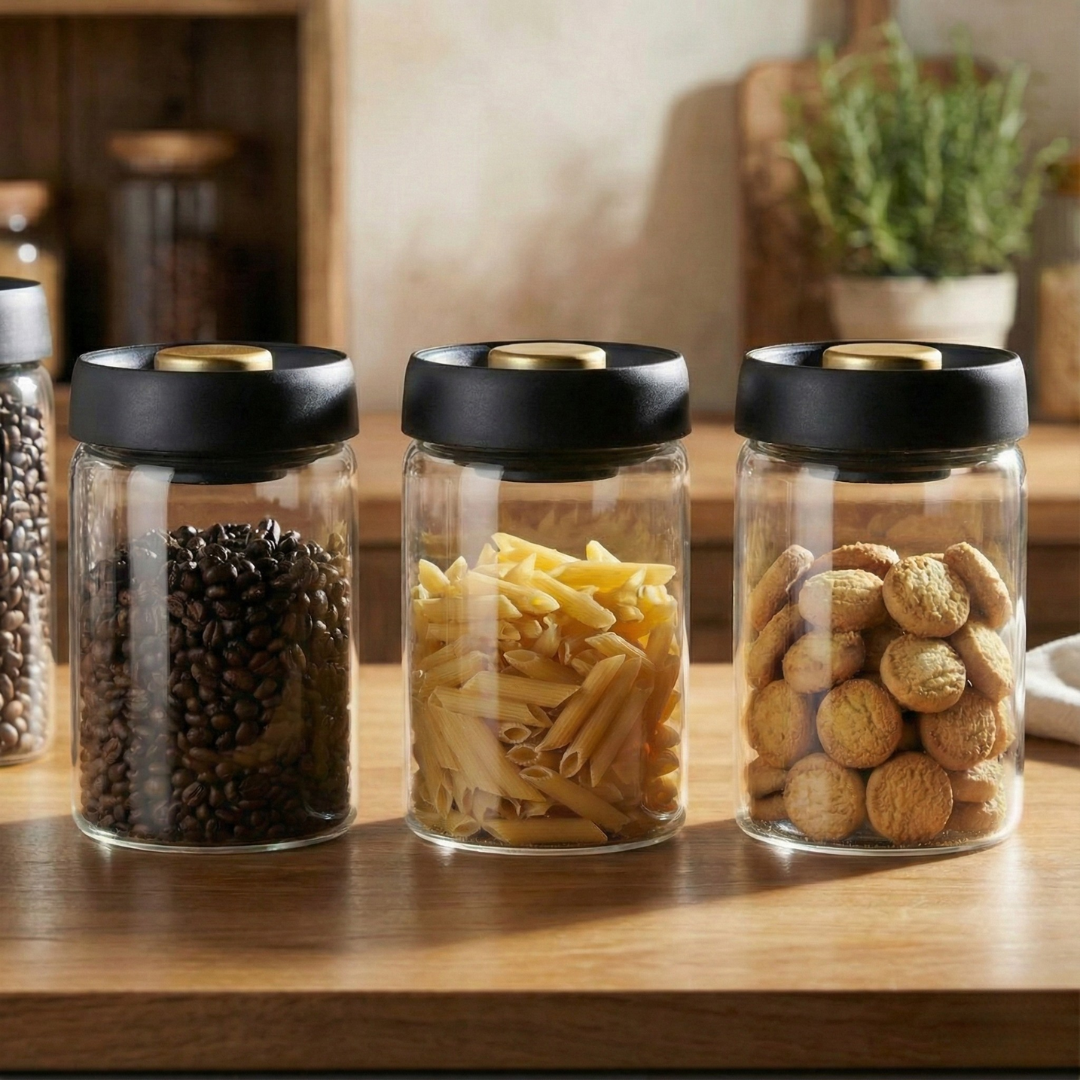 Vacuum Sealed Glass Storage Jar