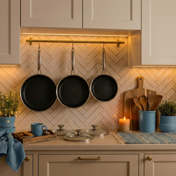 Hybrid Fry Pan Set With Lids, 6-pc