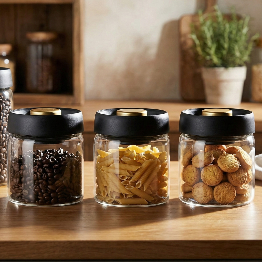 Vacuum Sealed Glass Storage Jar